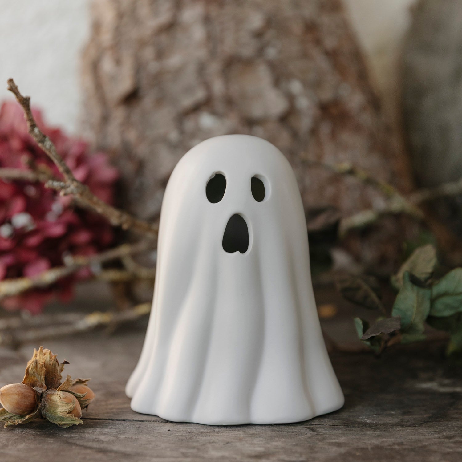Gespenst Ghostie mit LED - weiß
