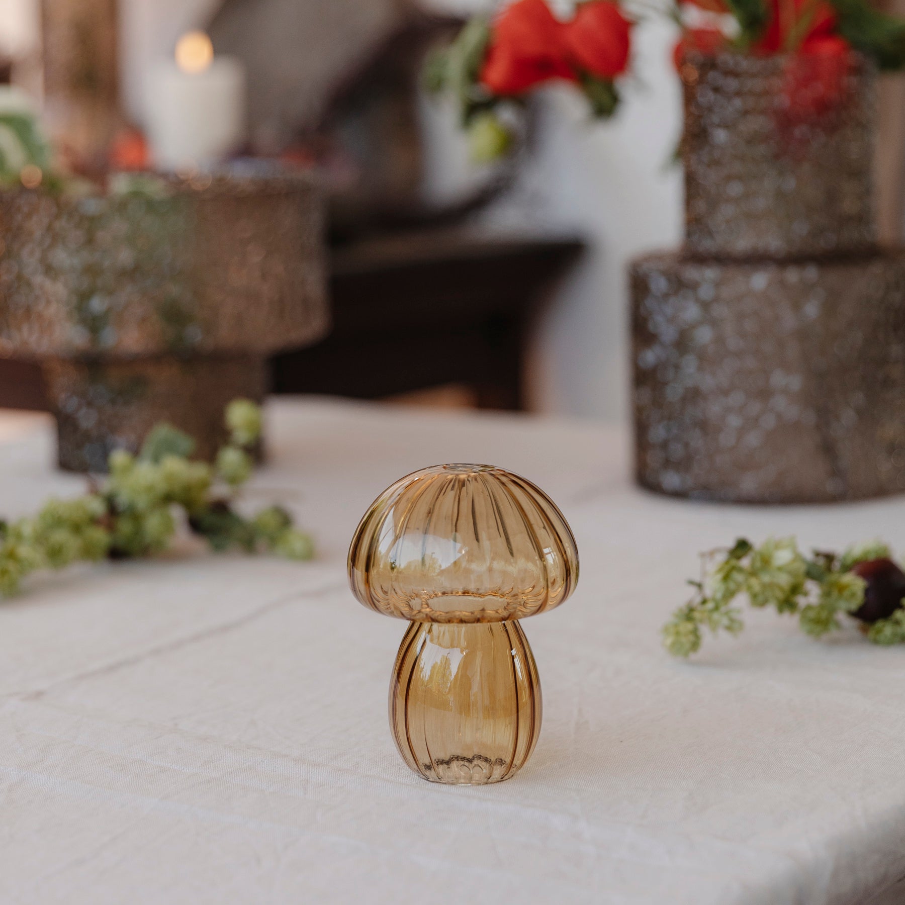 Pilz aus Glas S - honey