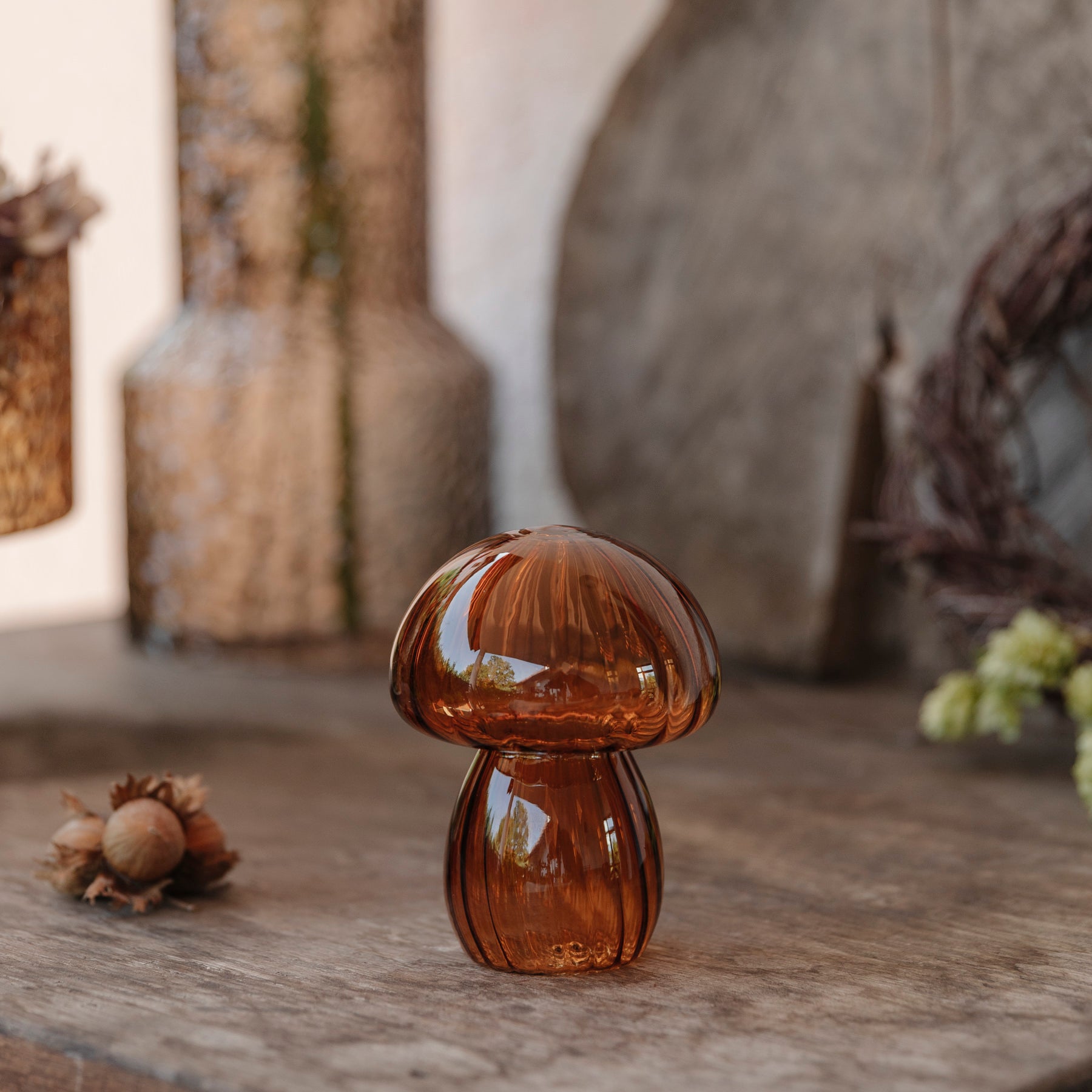 Pilz aus Glas S - amber