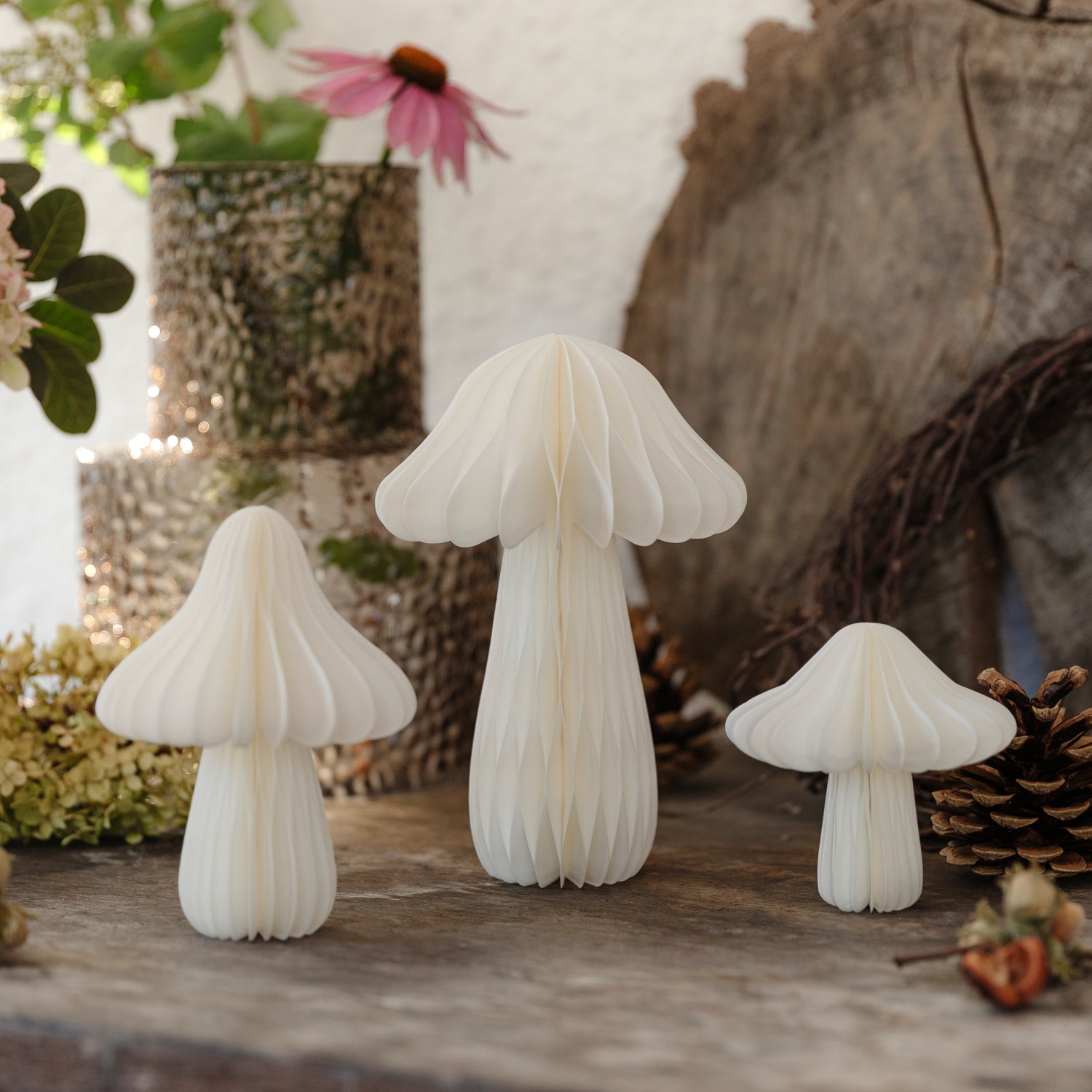 Pilz aus Papier - weiß