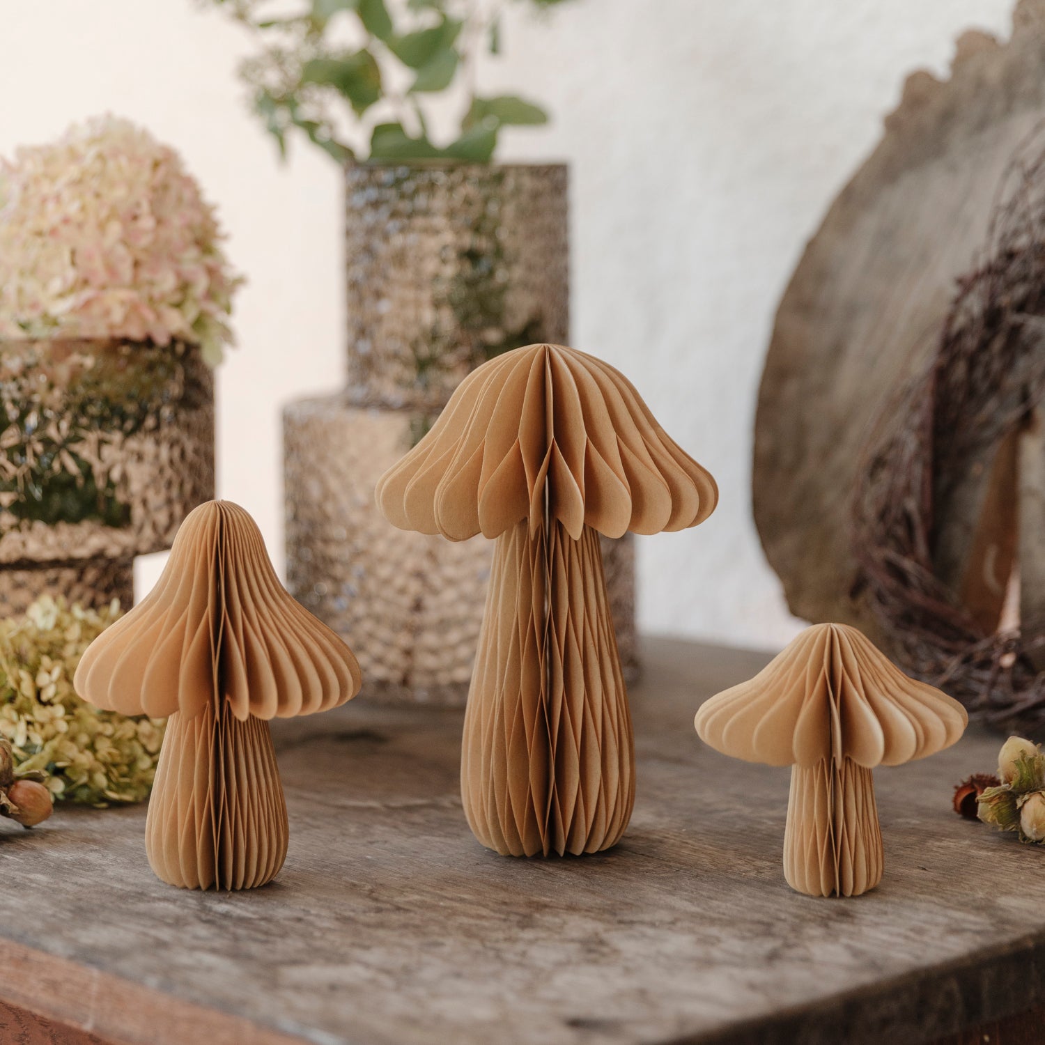 Pilz aus Papier - hellbraun