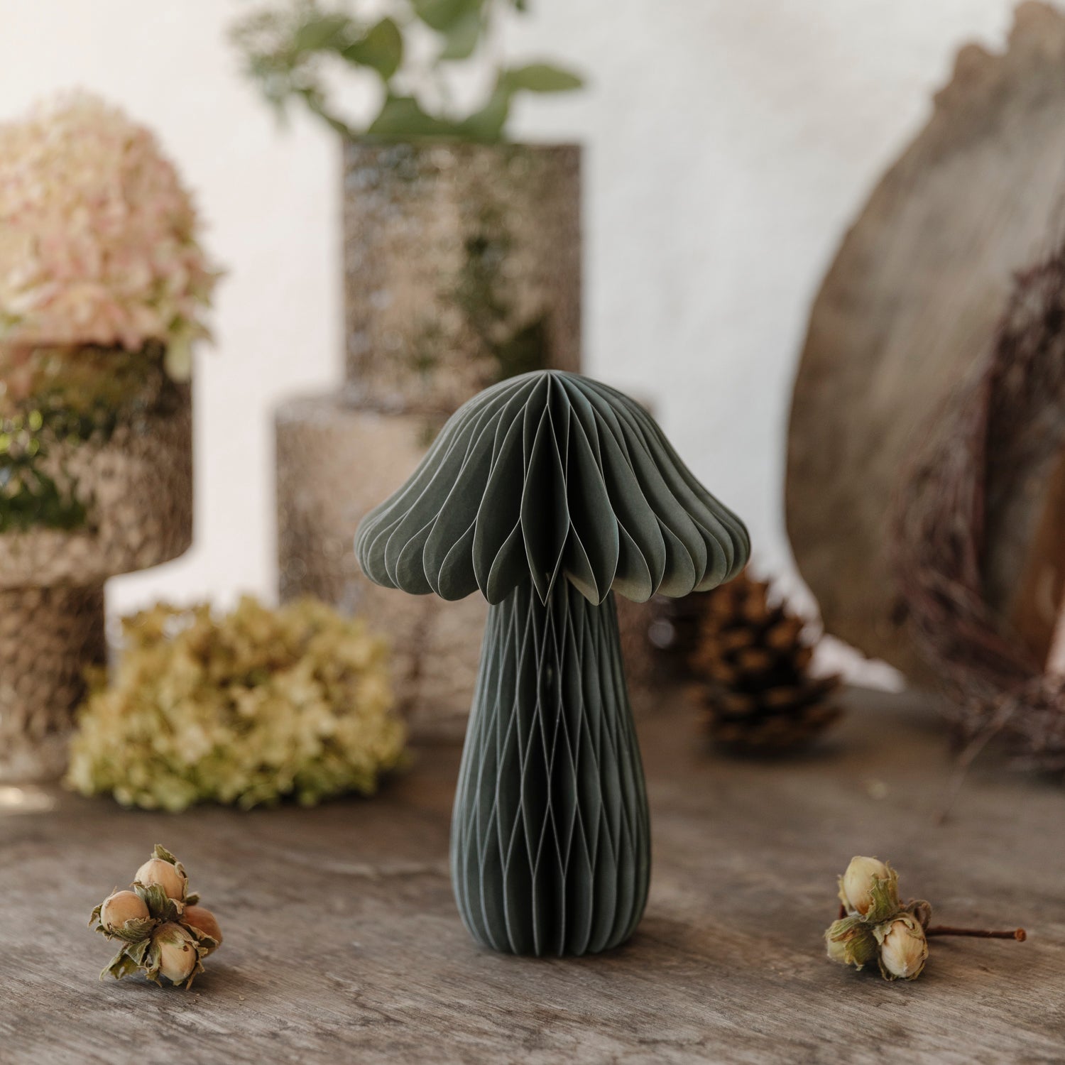 Pilz aus Papier - olive