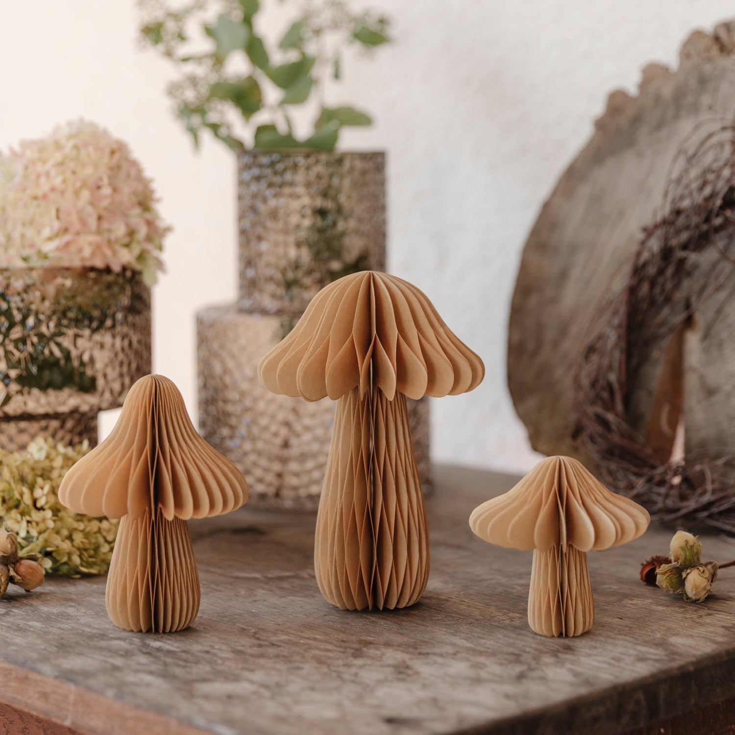 Pilz aus Papier - hellbraun