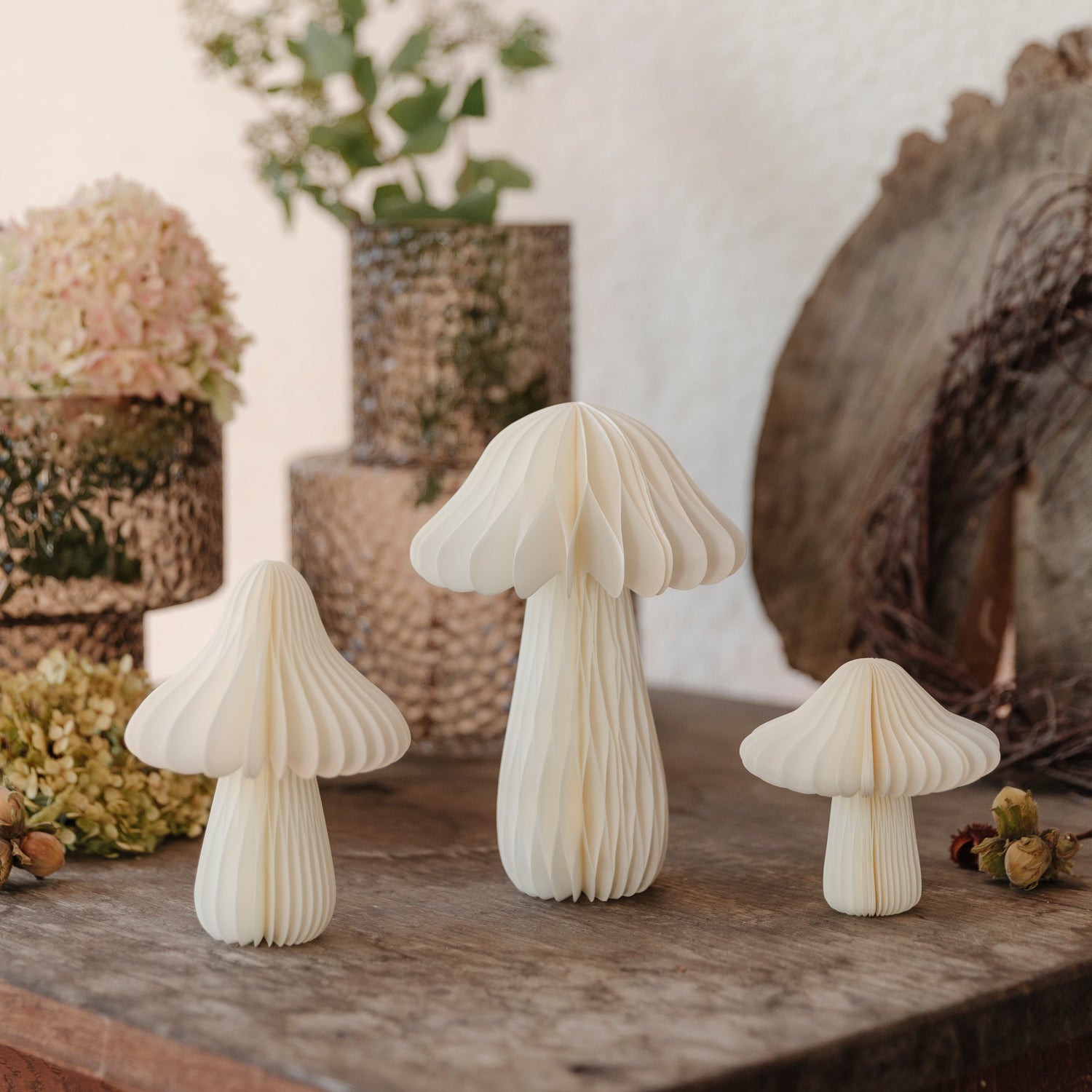 Pilz aus Papier - weiß
