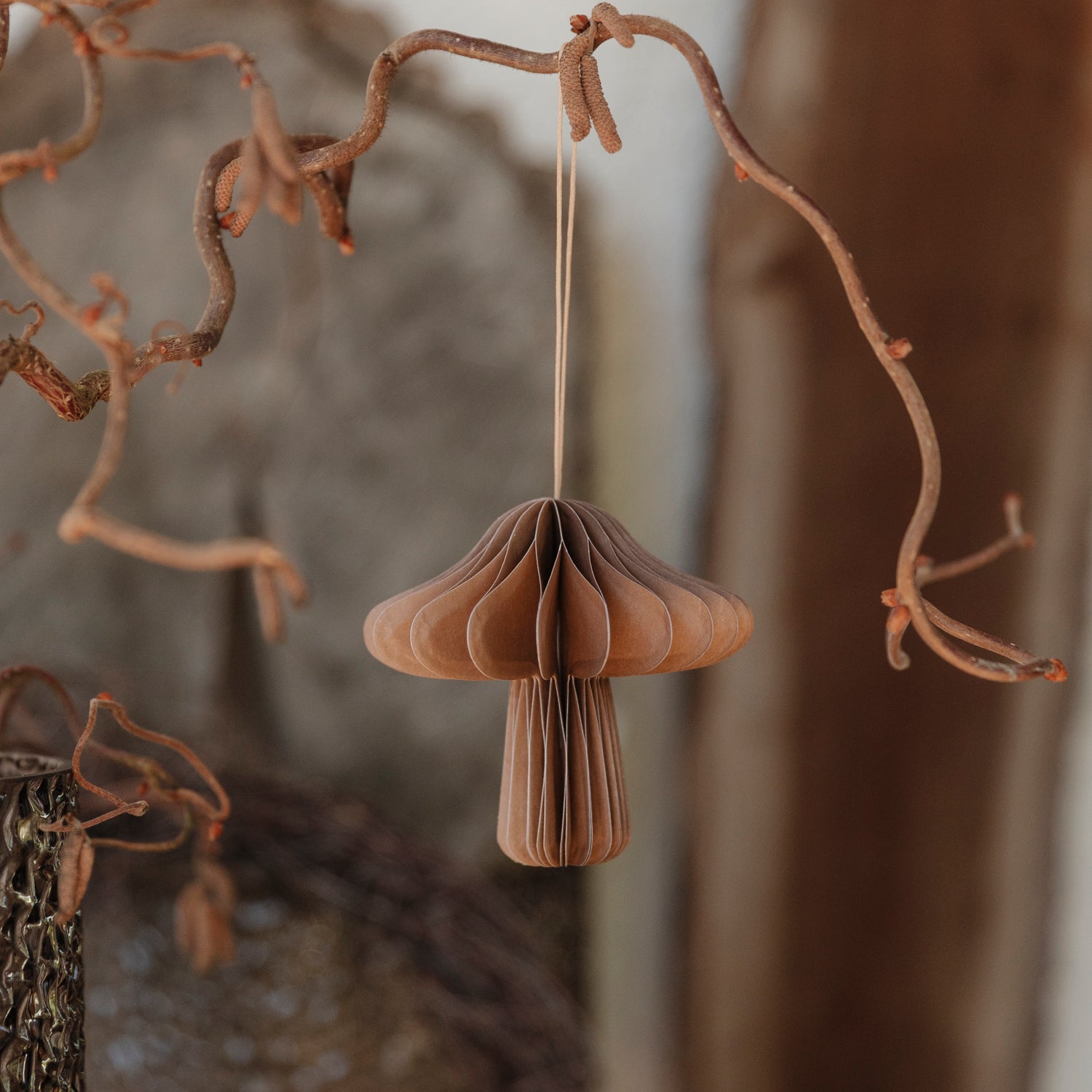 Papieranhänger Pilz - braun