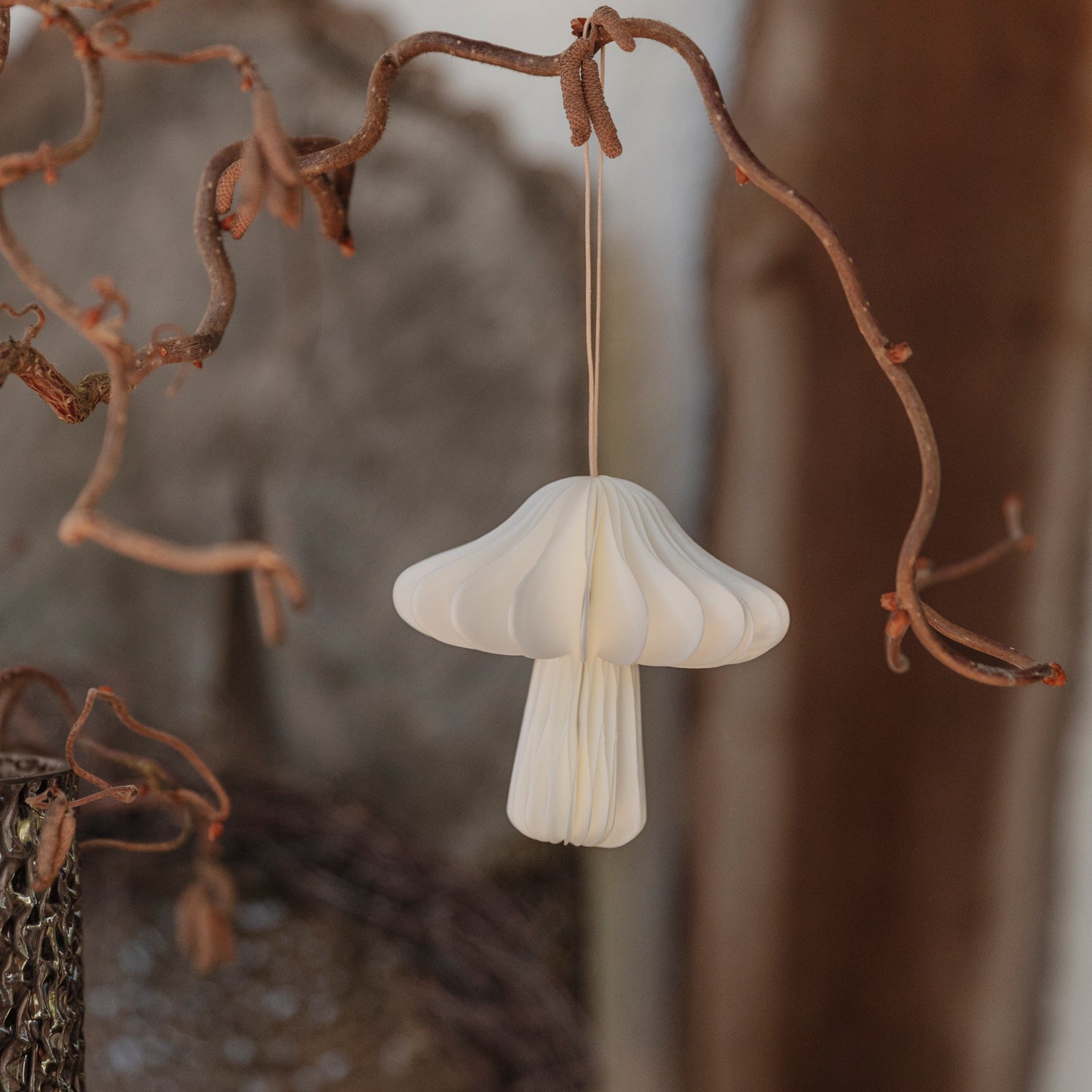 Papieranhänger Pilz - weiß