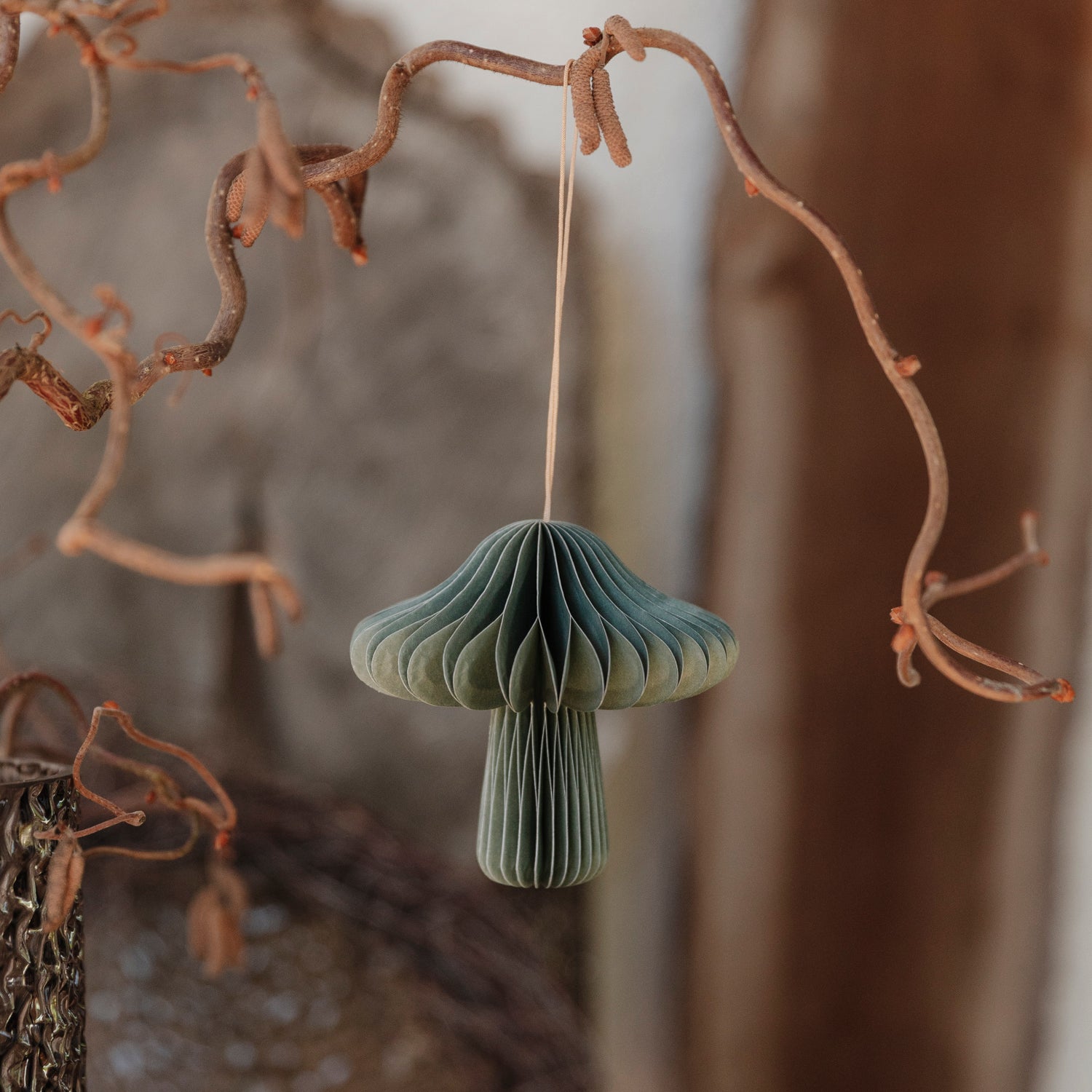 Papieranhänger Pilz - olive