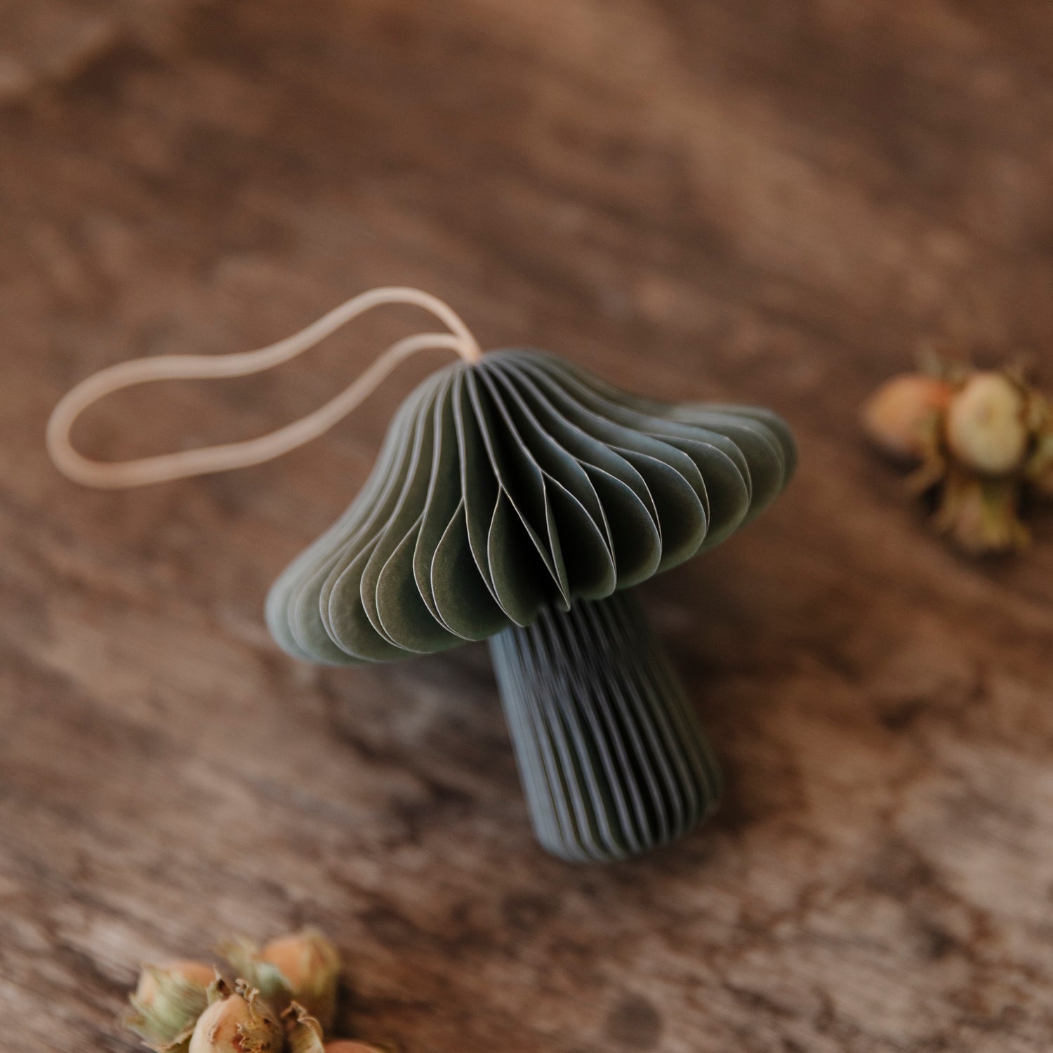 Papieranhänger Pilz - olive