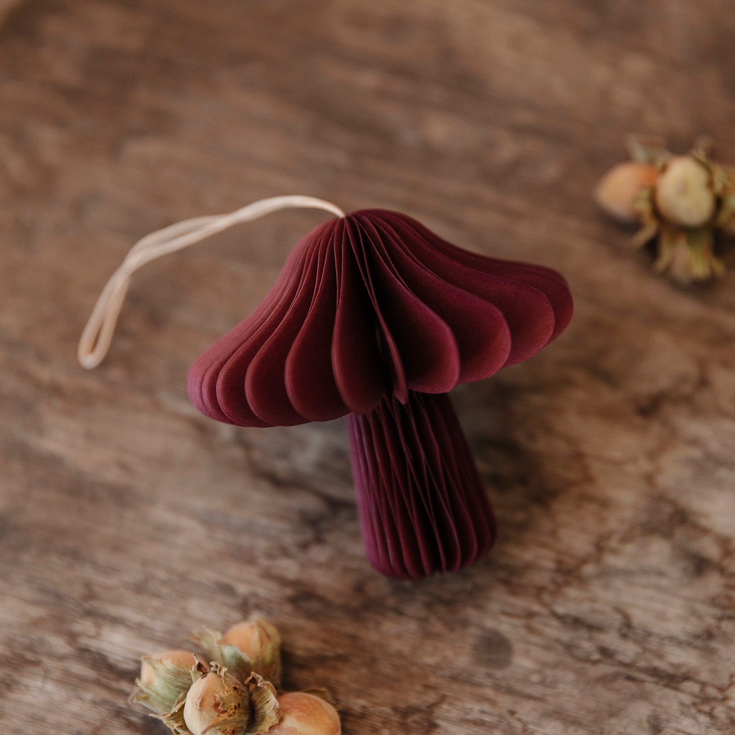 Papieranhänger Pilz - bordeaux
