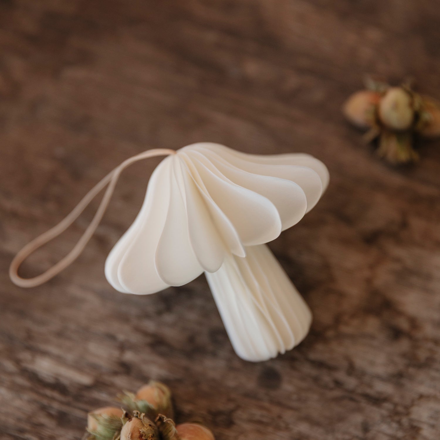 Papieranhänger Pilz - weiß