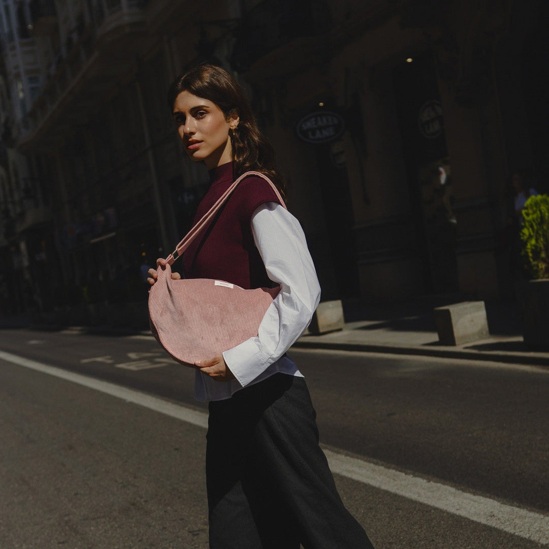 Nina Halbmondtaschi Maxi - altrosa uni