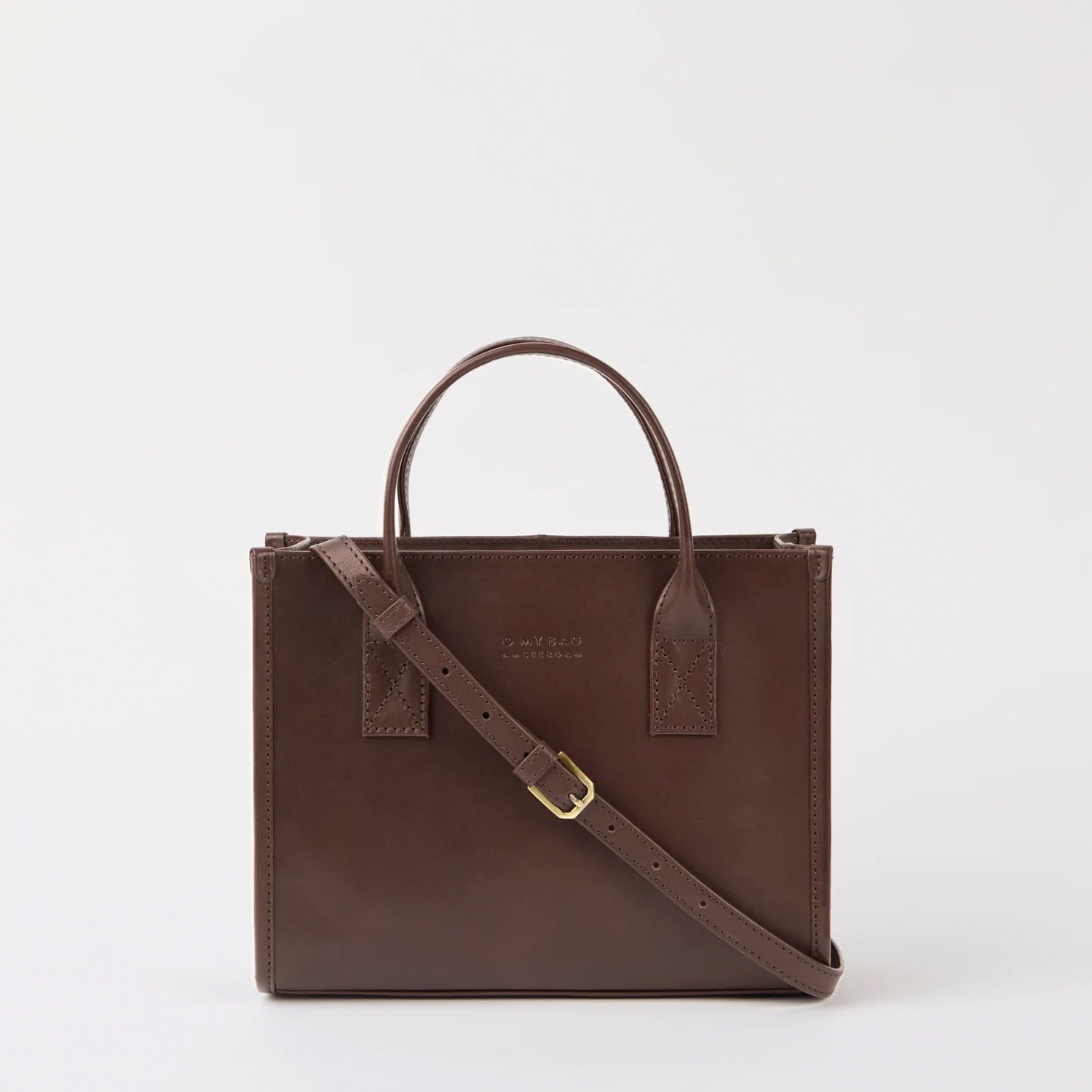 Jackie Midi Tasche - Leder Chocolate mit 2 Straps