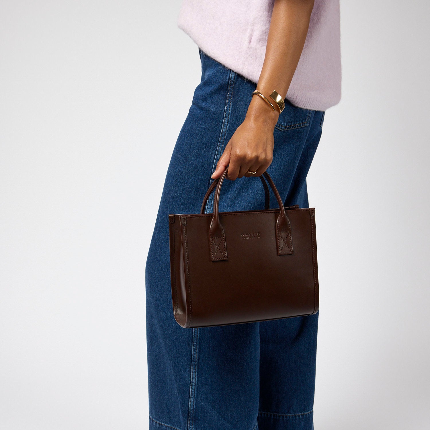 Jackie Midi Tasche - Leder Chocolate mit 2 Straps