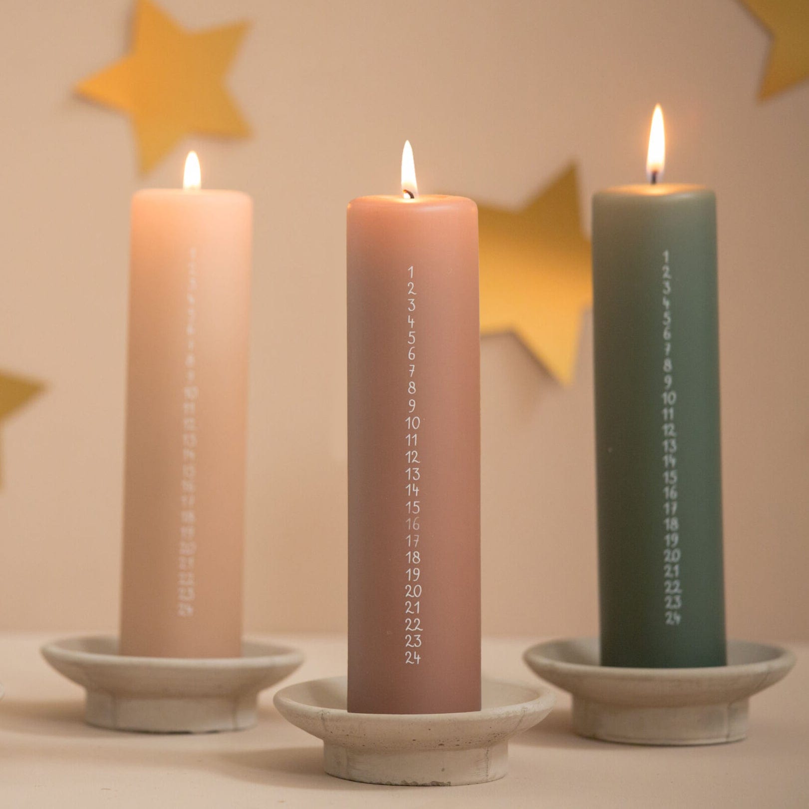 Kalenderkerze Advent - beige