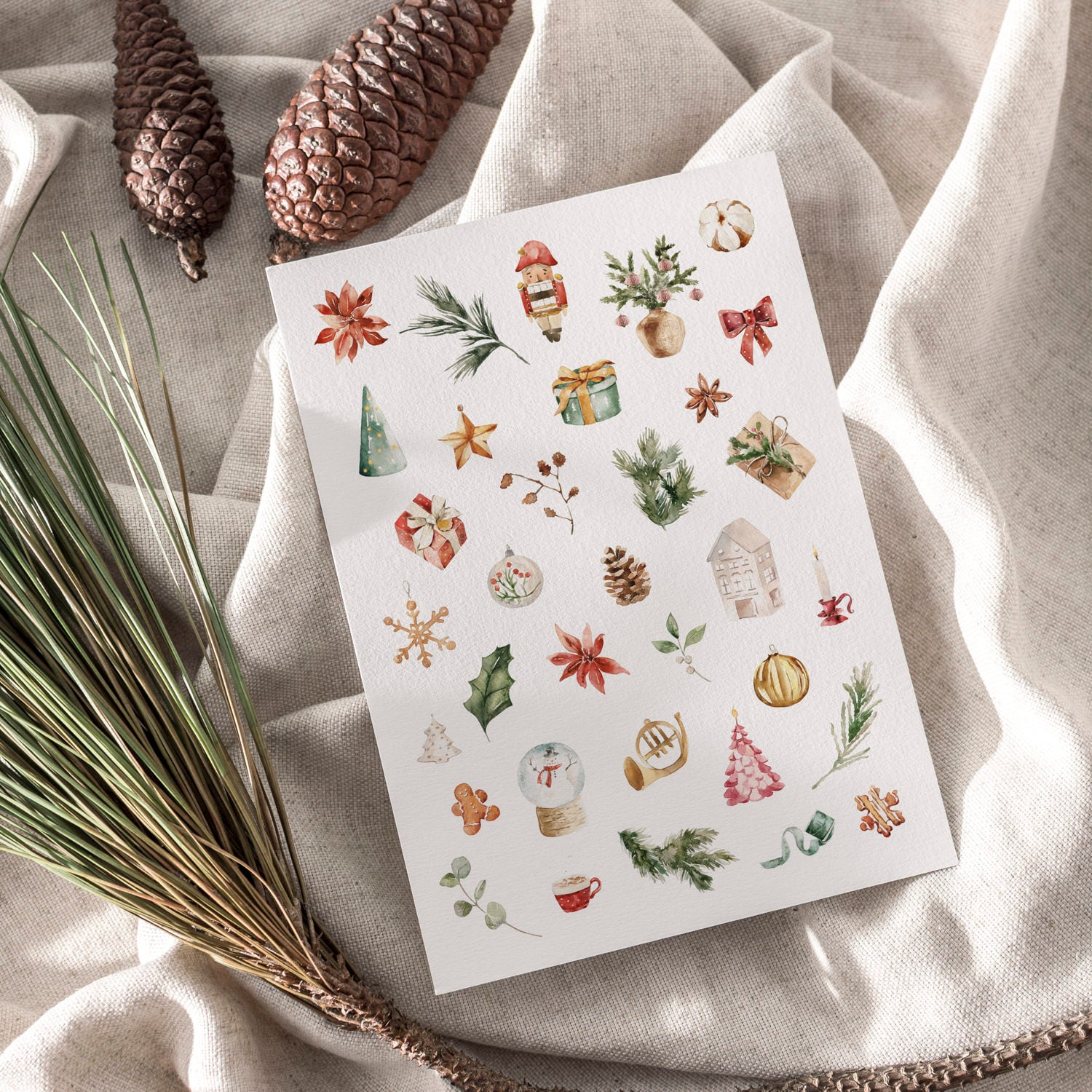 Weihnachtskarte auf Strukturpapier Weihnachtsmotive A6