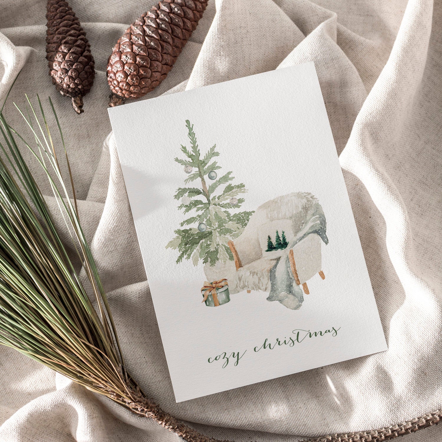 Weihnachtskarte auf Strukturpapier Cozy Christmas A6