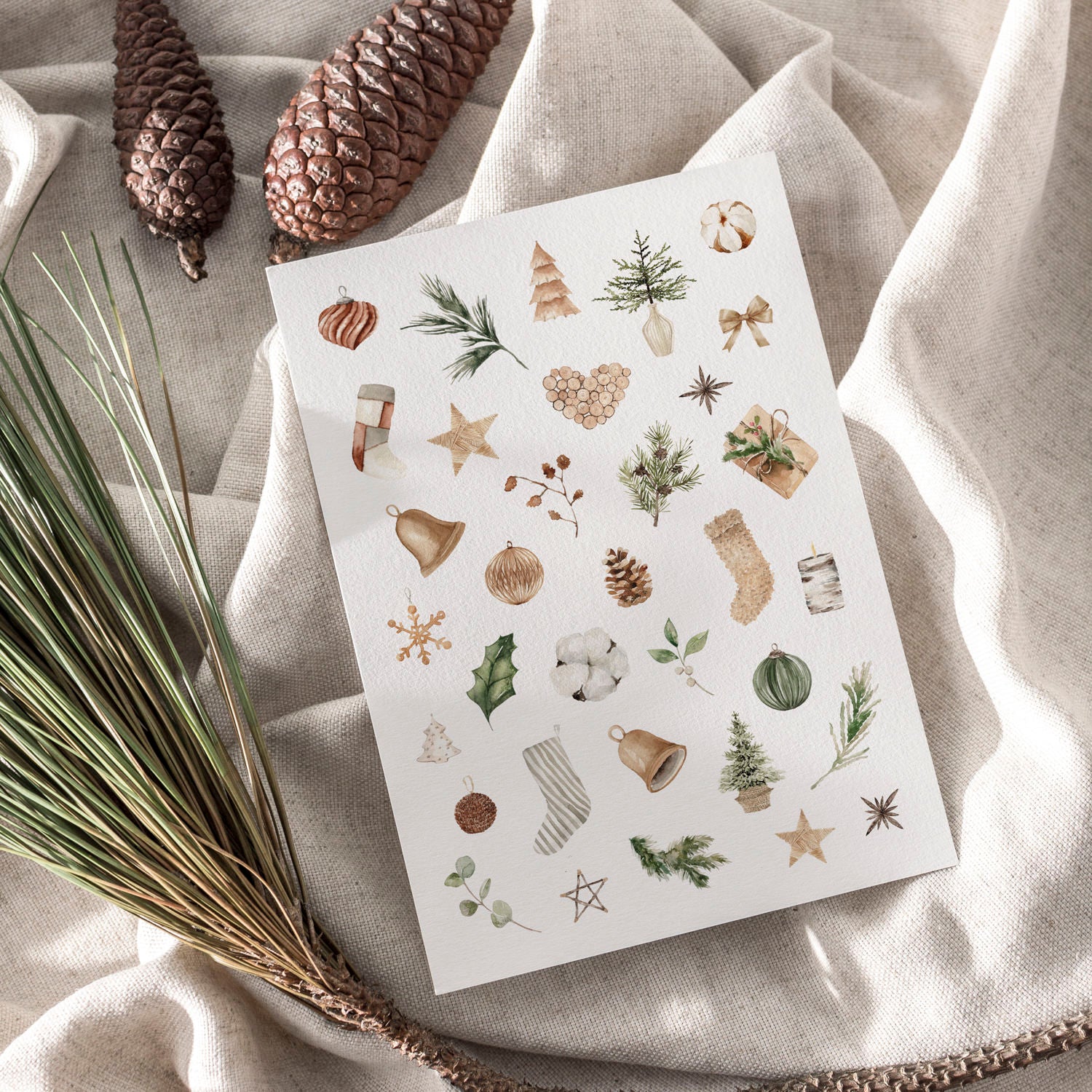 Weihnachtskarte auf Strukturpapier Weihnachtsmotive A6