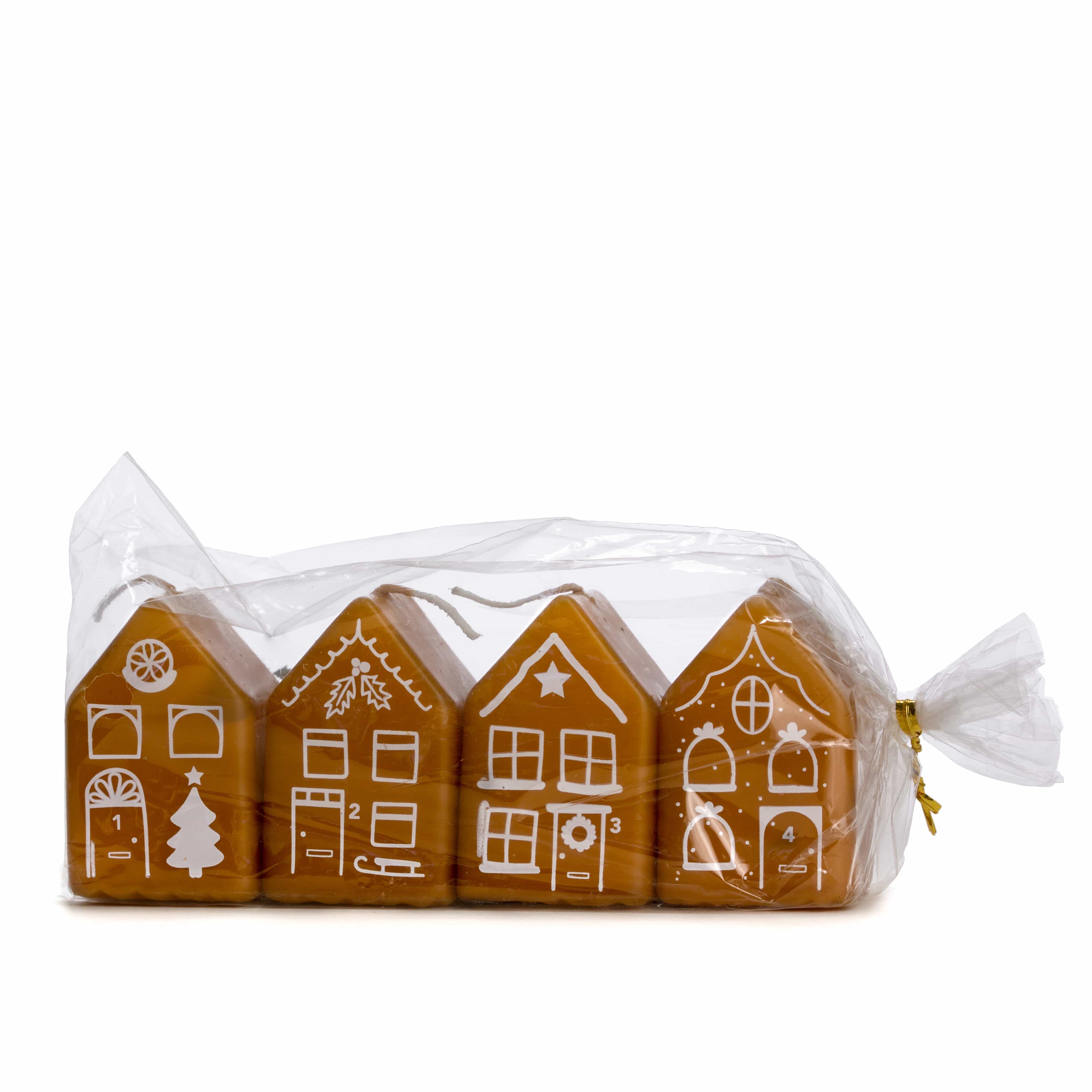 Adventskerzen Häuschen 4er Set - siena