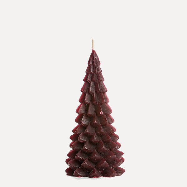 Weihnachtskerze Tannenbaum - aubergine