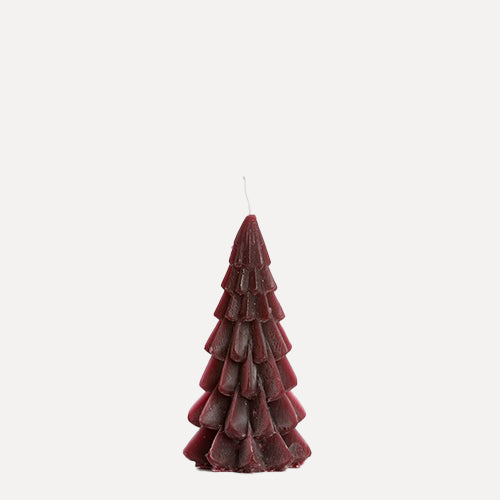 Weihnachtskerze Tannenbaum - aubergine