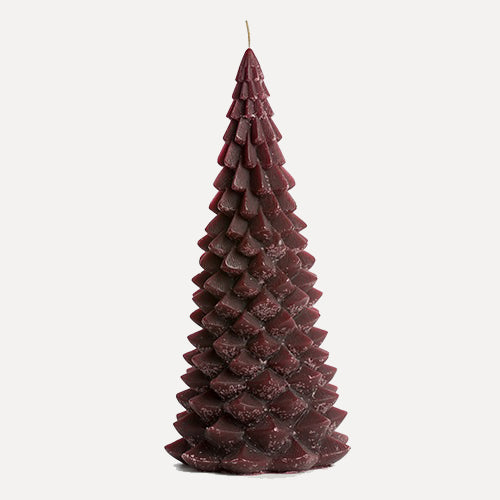 Weihnachtskerze Tannenbaum - aubergine