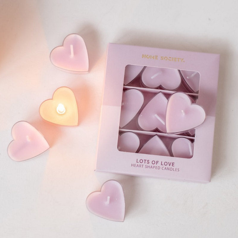 Teelichter Herz 9er Set - lila