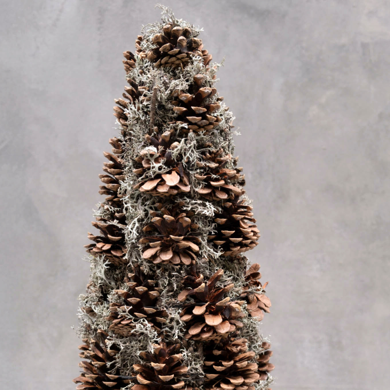 Xmas Tree mit Zapfen & grauem Moos