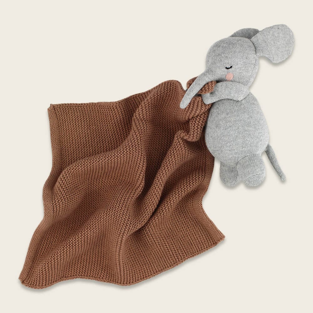 Kuscheltuch Elefant - grau braun