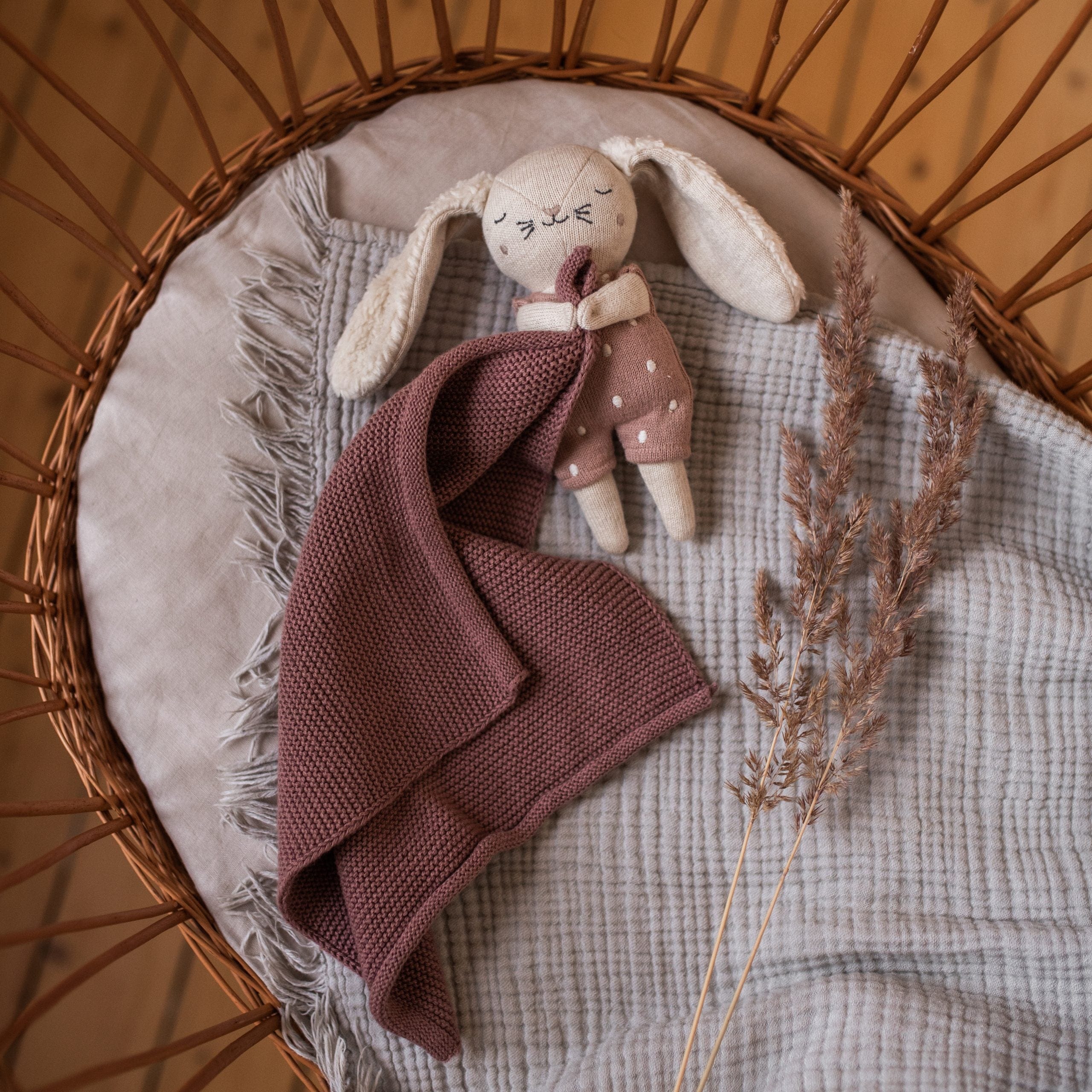 Kuscheltuch Hase in rosa