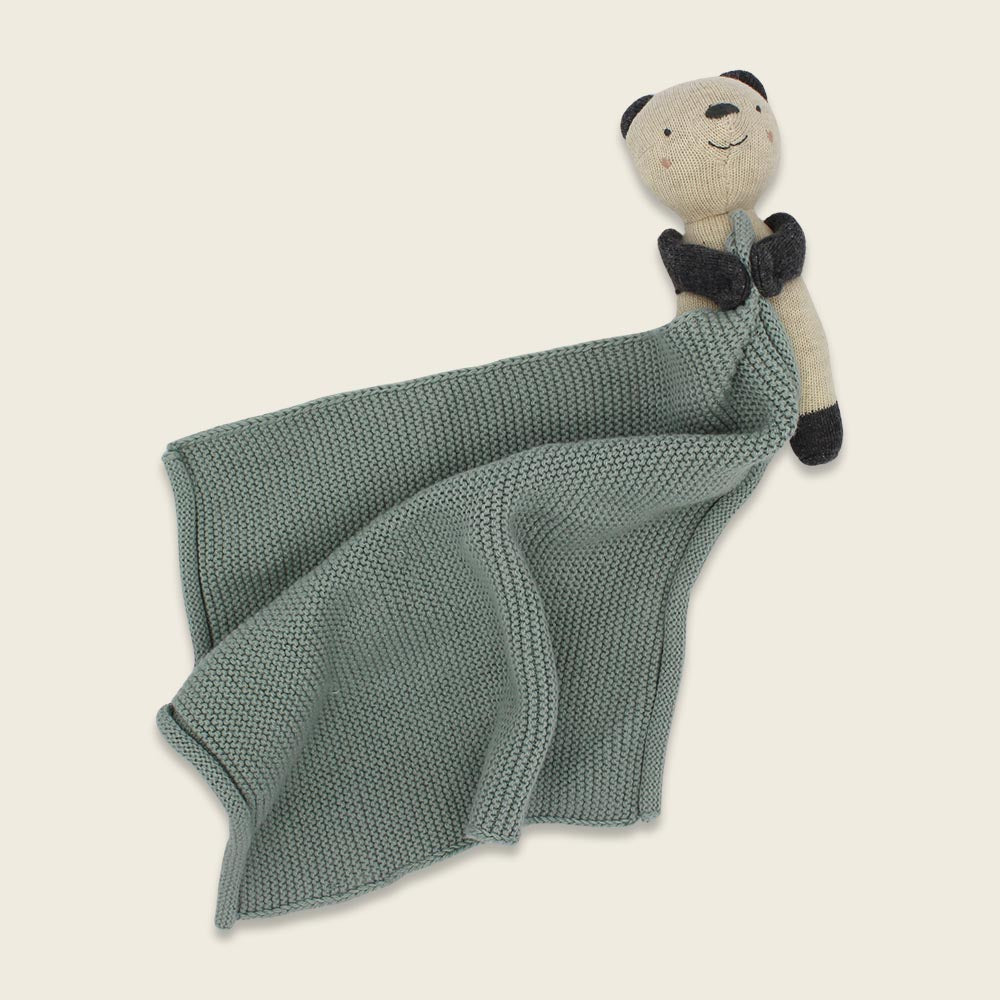 Kuscheltuch Panda - hellblau