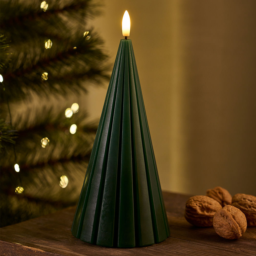 B-Ware LED-Kerze Tannenbaum Laura - grün