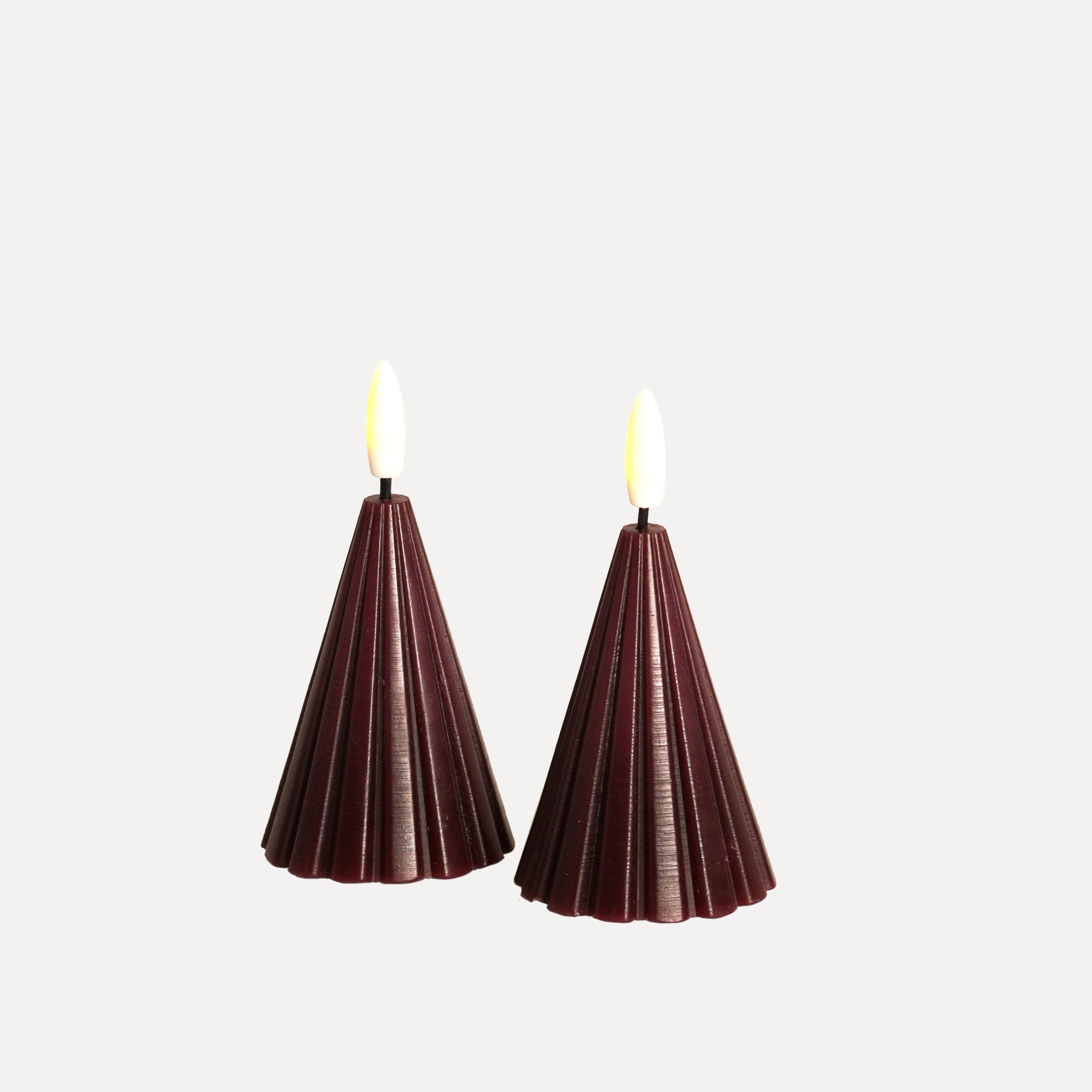 B-Ware LED-Kerze Tannenbaum Laura 2er Set - dunkelrot