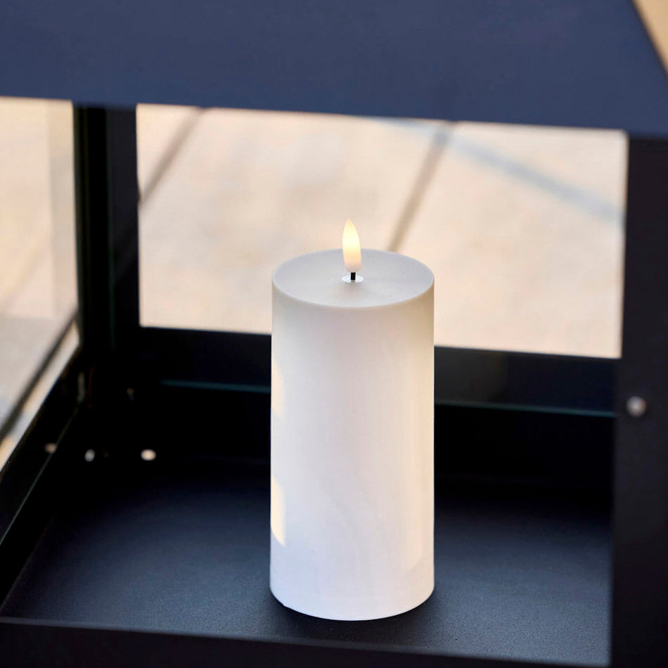 Outdoor LED Stumpenkerze - warm greige