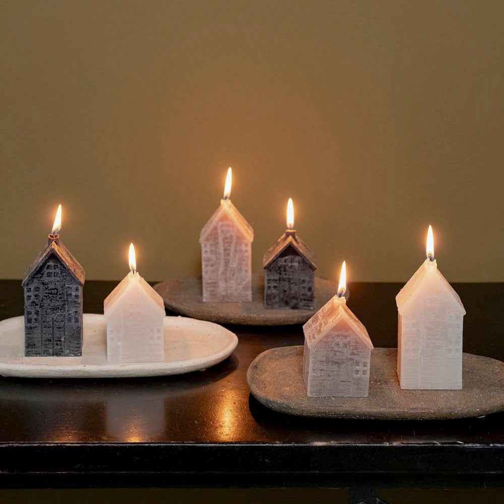 Weihnachtskerze Haus - verschiedene Farben