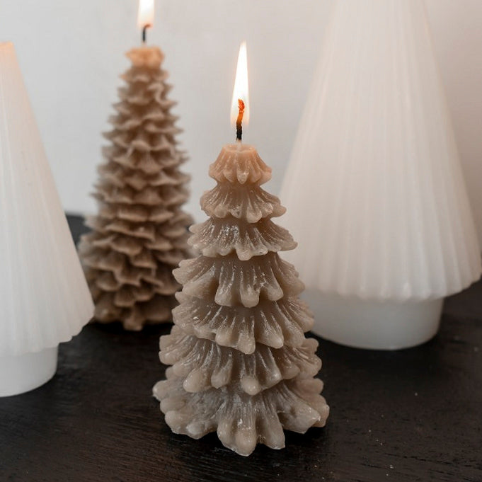 Kerze Tannenbaum James - taupe