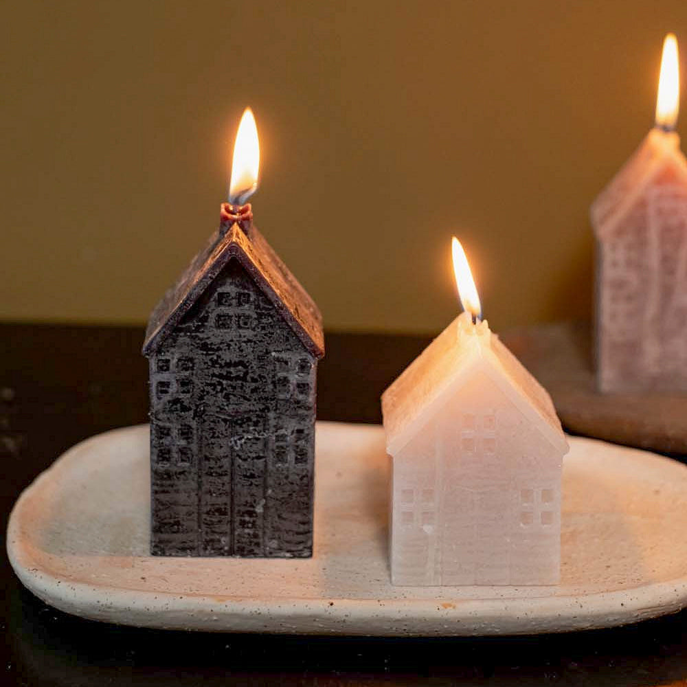 Weihnachtskerze Haus - verschiedene Farben