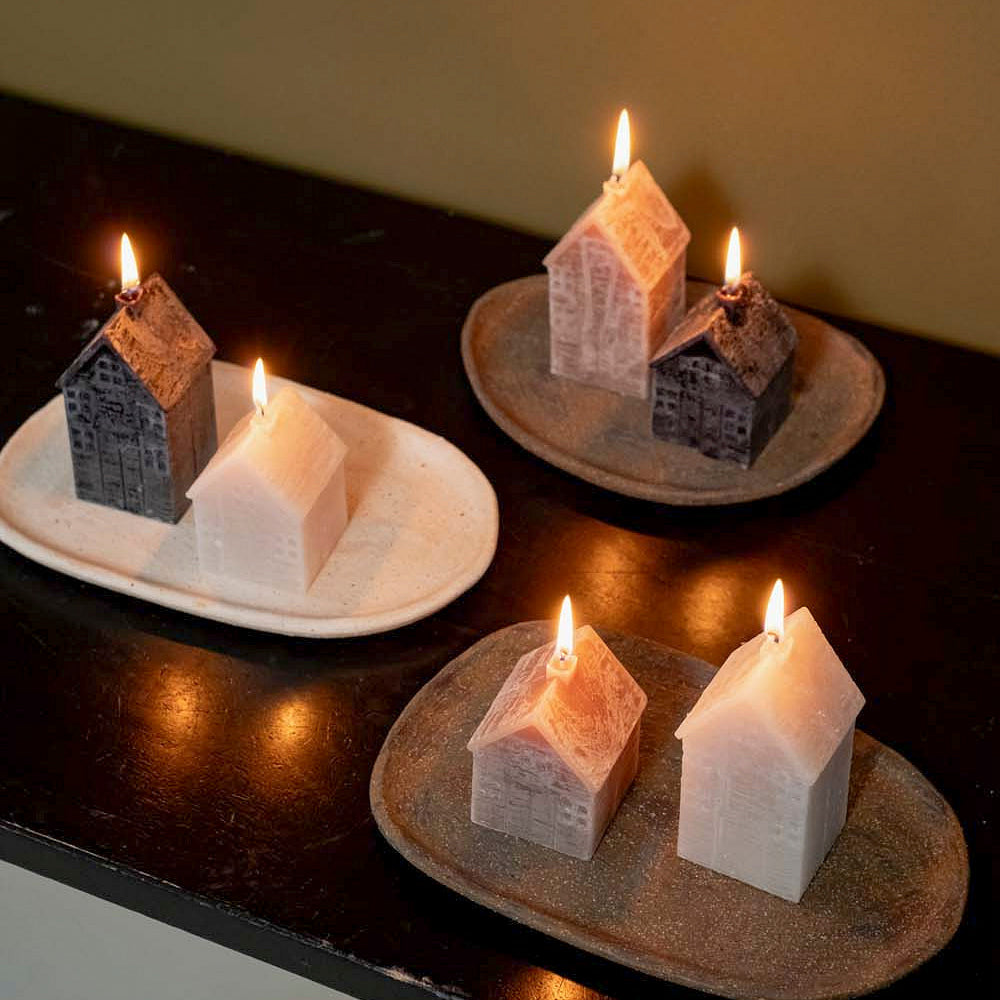 Weihnachtskerze Haus - verschiedene Farben