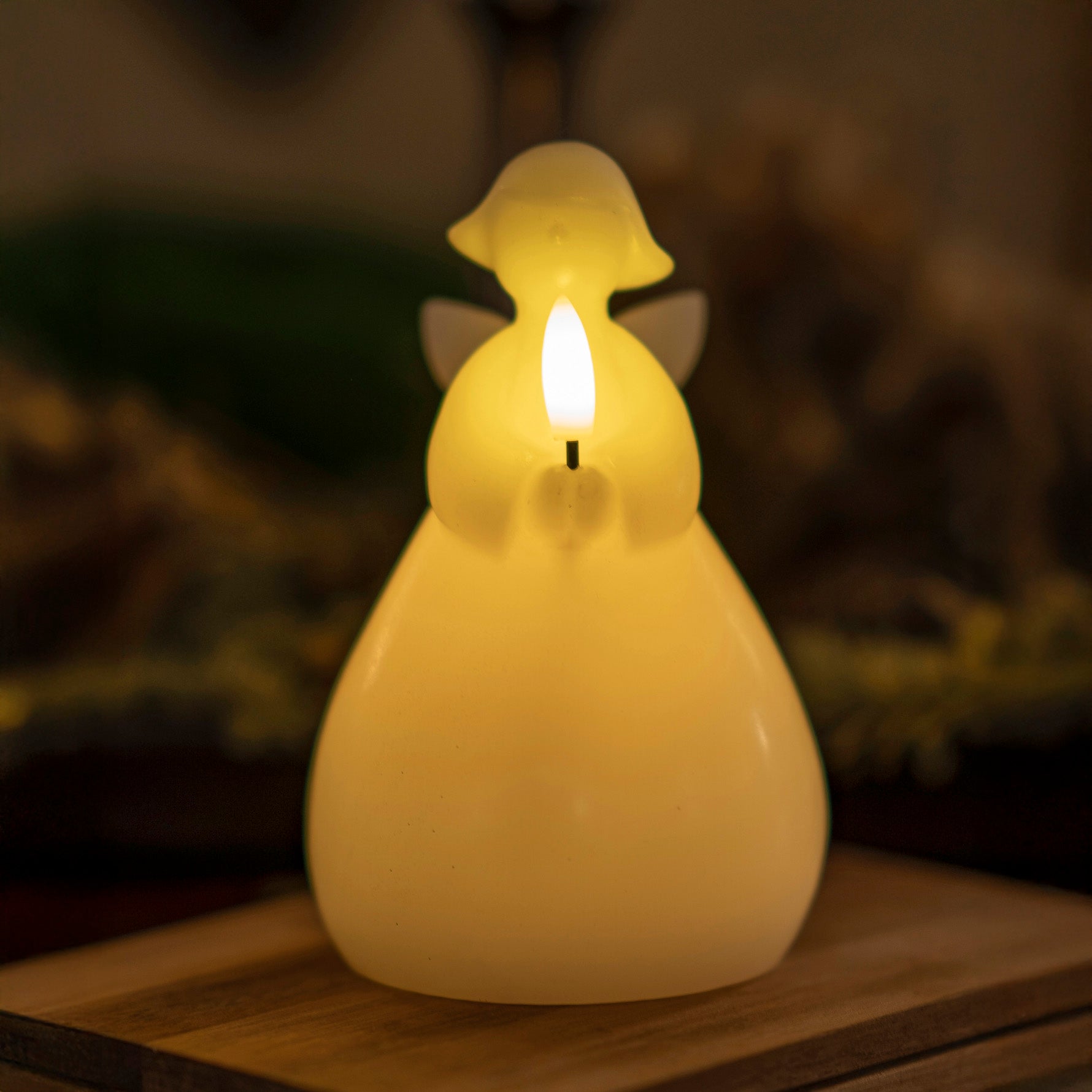 LED-Leuchte Engel Lucia Wachs - weiß