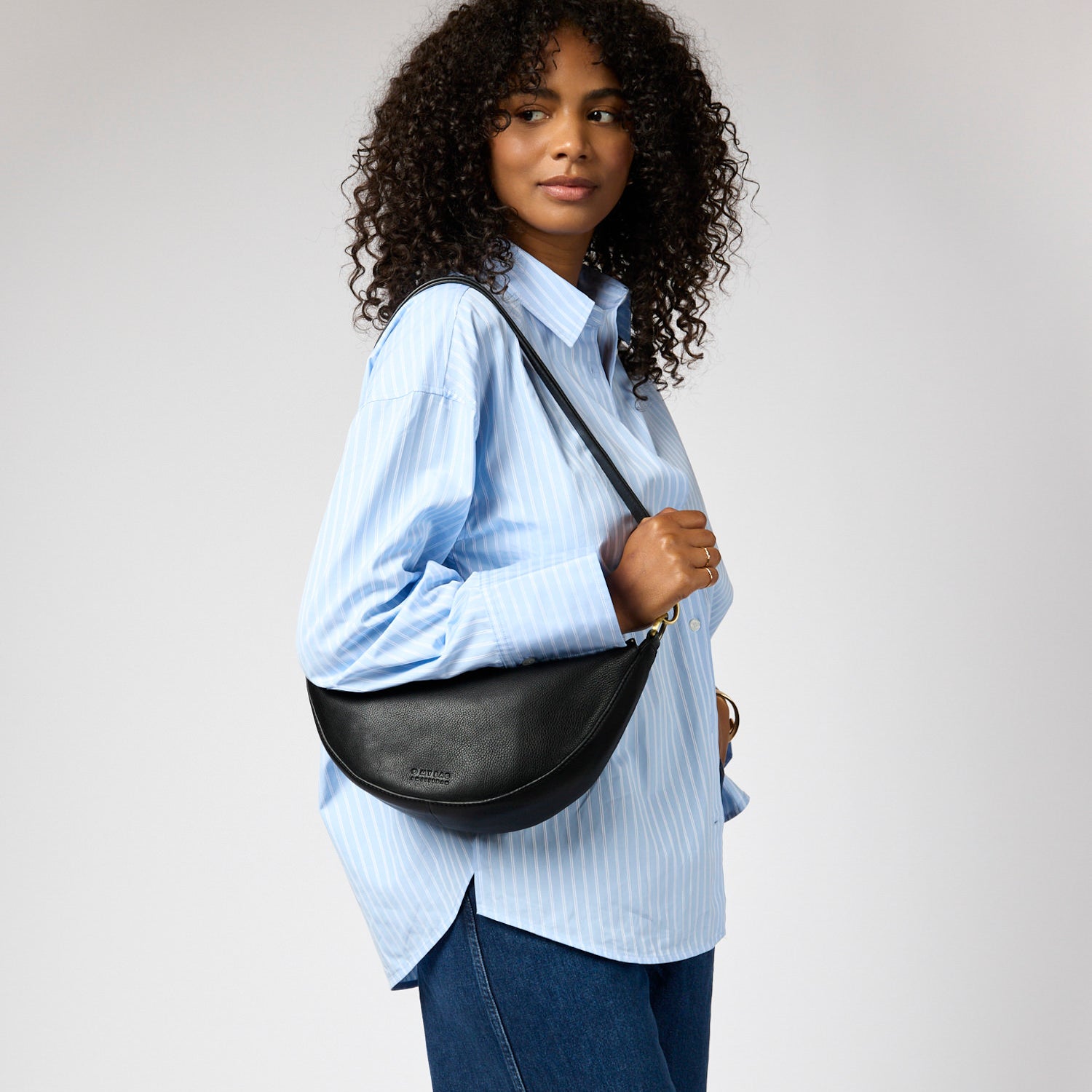 Leo Tasche - Leder Schwarz mit 2 Straps