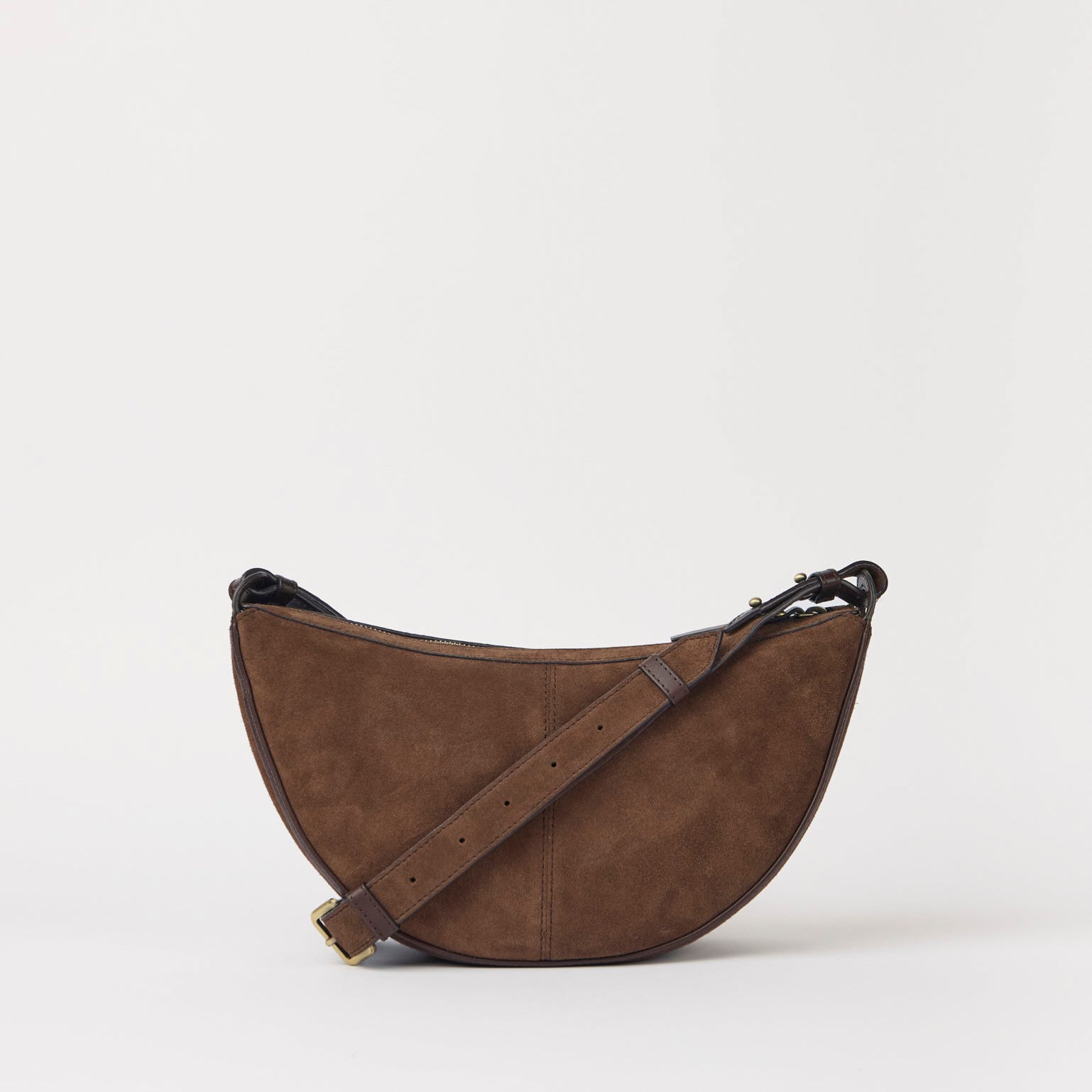Leo Tasche - Suede Leder Chocolate Crossbody Strap