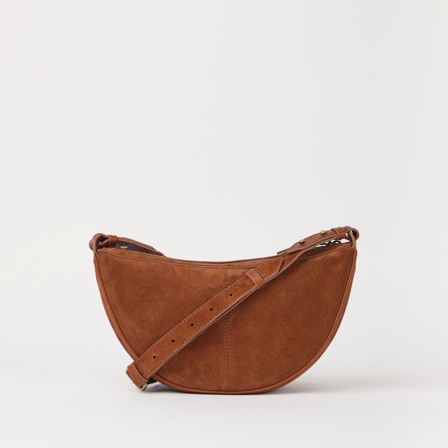 Leo Tasche - Suede Leder Cognac Crossbody Strap