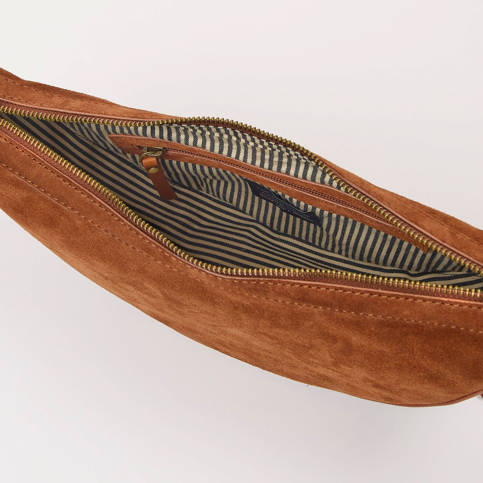 Leo Tasche - Suede Leder Cognac Crossbody Strap