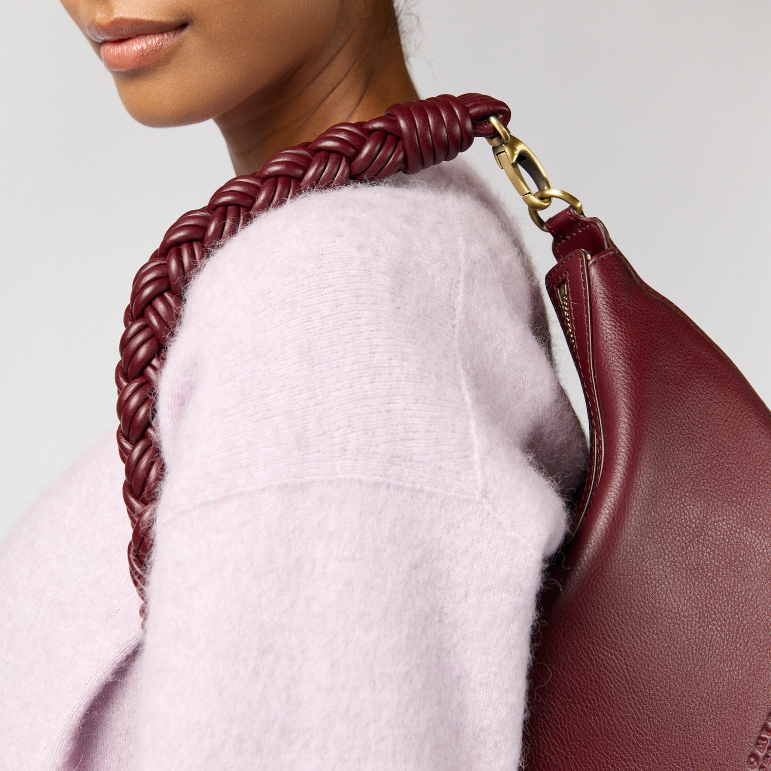 Leo Tasche - Leder Dark Cherry mit 2 Straps