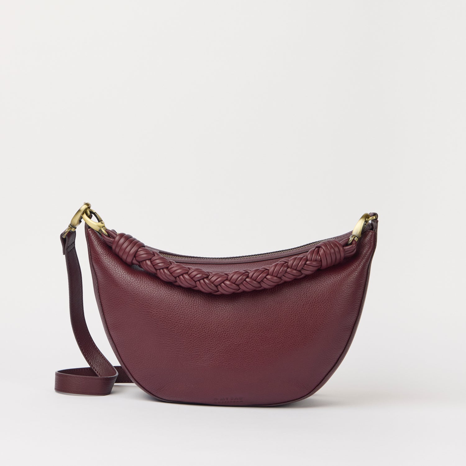Leo Maxi Tasche - Leder Dark Cherry mit 2 Straps
