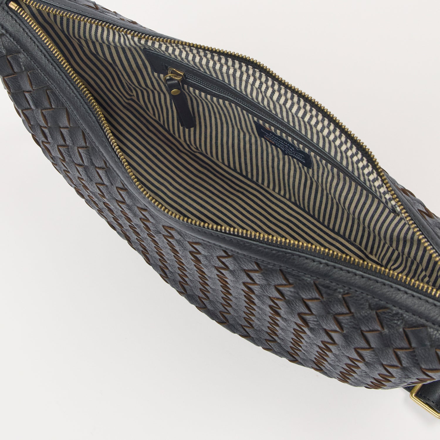 Leo Maxi Tasche - Leder Woven Schwarz