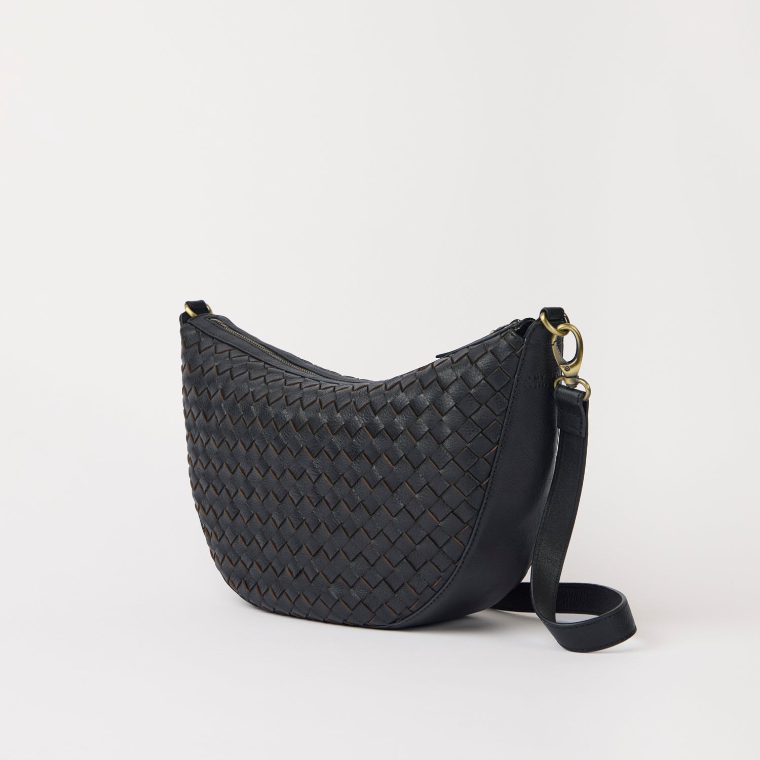 Leo Maxi Tasche - Leder Woven Schwarz