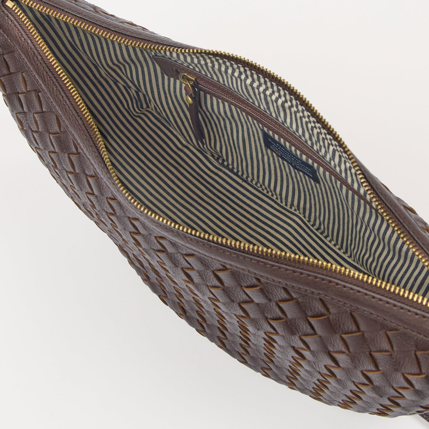 Leo Maxi Tasche - Leder Woven Chocolate