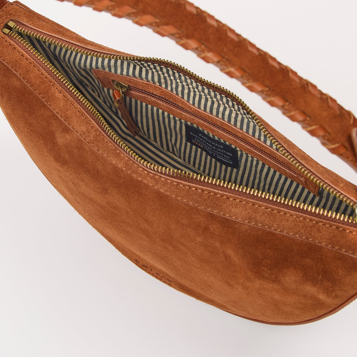 Leo Tasche - Suede Leder Cognac