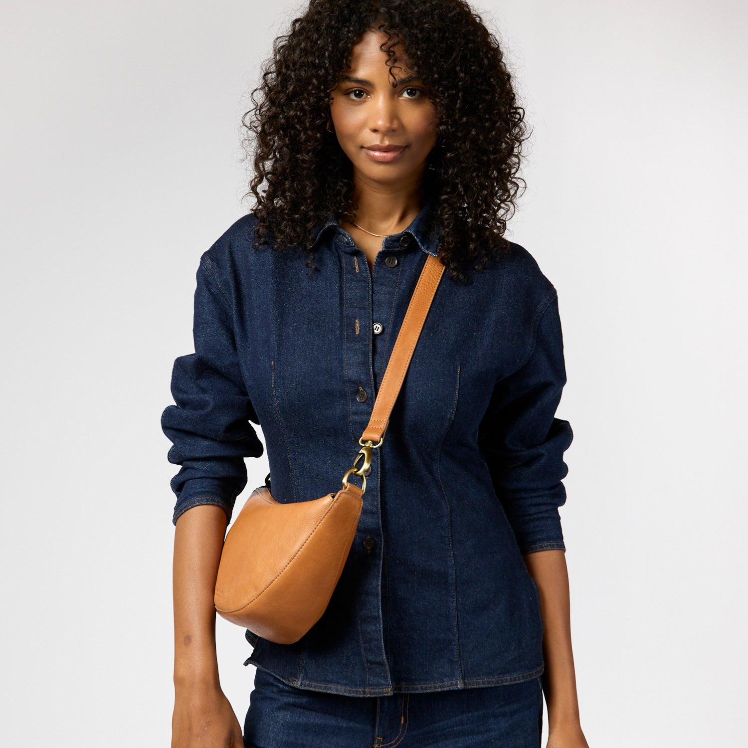 Leo Tasche - Leder Cognac mit 2 Straps