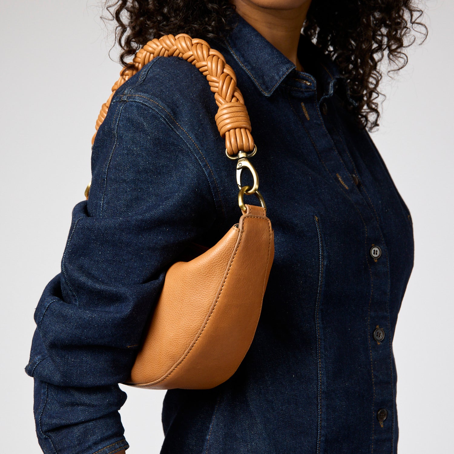 Leo Tasche - Leder Cognac mit 2 Straps